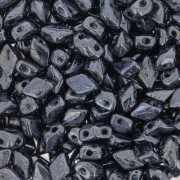 6x4mm Mini Gemduo 2-hole Glass beads - Jet Hematite x5g|raw }}
