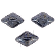 6x4mm Mini Gemduo 2-hole Glass beads - Jet Hematite x5g