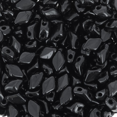 6x4mm Mini Gemduo 2-hole Glass beads - Jet x5g