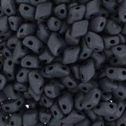 6x4mm Mini Gemduo 2-hole Glass beads - Jet Mat x5g|raw }}
