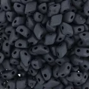 6x4mm Mini Gemduo 2-hole Glass beads - Jet Mat x5g