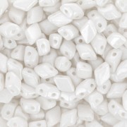 6x4mm Mini Gemduo 2-hole Glass beads - Pearl Shine White x5g|raw }}