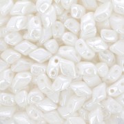 6x4mm Mini Gemduo 2-hole Glass beads - Opaque White Luster x5g