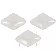 6x4mm Mini Gemduo 2-hole Glass beads - Opaque White Luster x5g