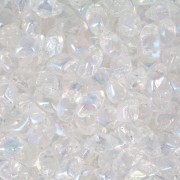 6x4mm Mini Gemduo 2-hole Glass beads - Crystal AB x5g|raw }}