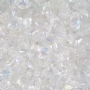 6x4mm Mini Gemduo 2-hole Glass beads - Crystal AB x5g