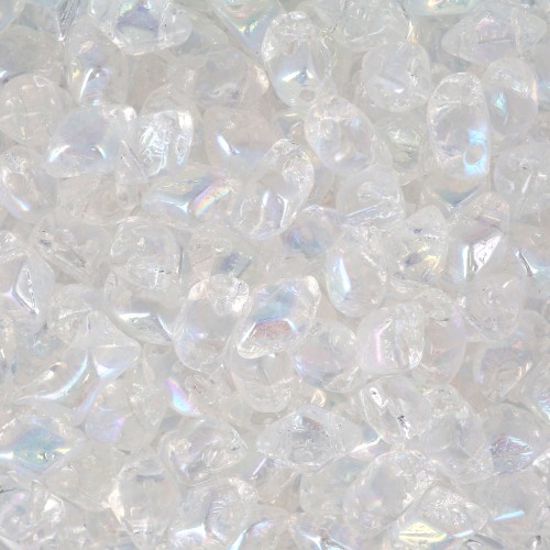6x4mm Mini Gemduo 2-hole Glass beads - Crystal AB x5g