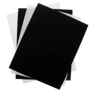 28x22cm - Felt embroidery sheets - White - Black x4
