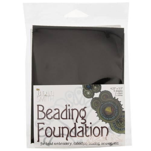 14x11cm Felt embroidery sheets - White - Black x4