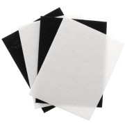 14x11cm Felt embroidery sheets - White - Black x4