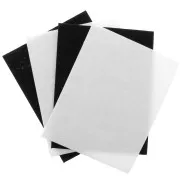 14x11cm Felt embroidery sheets - White - Black x4
