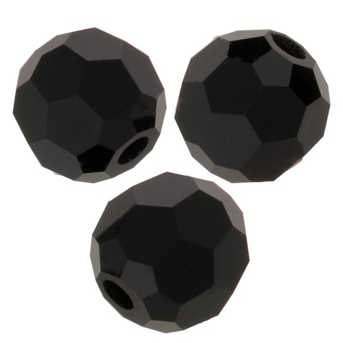 4mm Preciosa Crystal Round Faceted beads - Jet x20