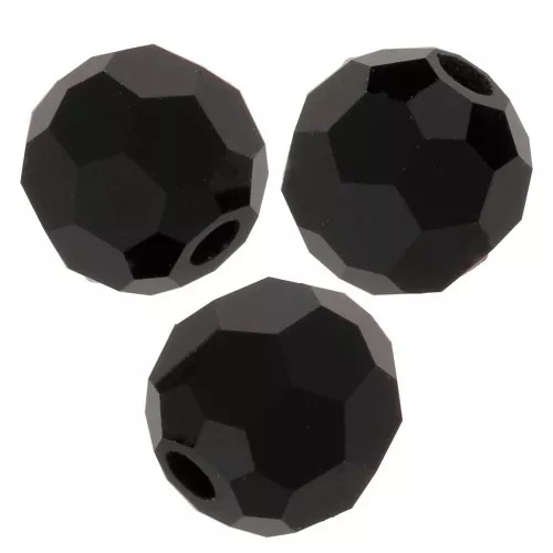 4mm Preciosa Crystal Round Faceted beads - Jet x20