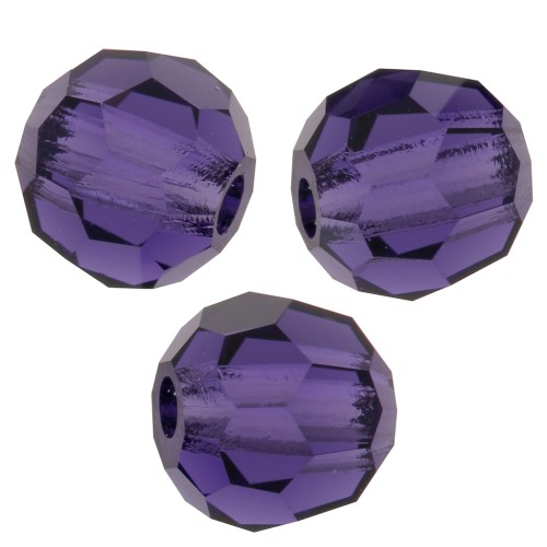 4mm Preciosa Crystal Round Faceted beads - Deep Tanzanite x20