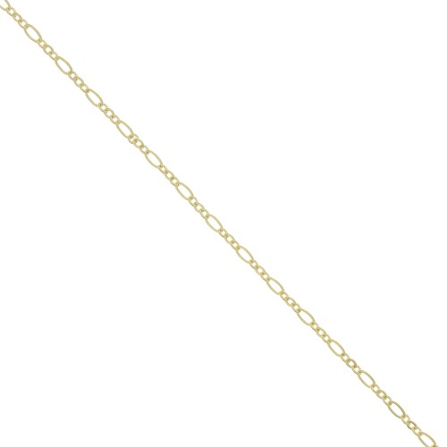 2.7mm fancy mesh Chain Figaro (1x3) 3 microns Gold plated x50 cm