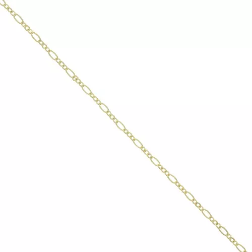 2.7mm fancy mesh Chain Figaro (1x3) 3 microns Gold plated x50 cm