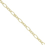 2.7mm fancy mesh Chain Figaro (1x3) 3 microns Gold plated x50 cm