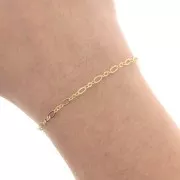 2.7mm fancy mesh Chain Figaro (1x3) 3 microns Gold plated x50 cm