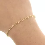 3.4mm Fancy mesh chain - 3 micron gold plated chain (1x3) x50 cm