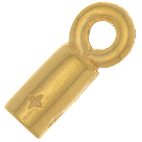 2mm Cord end - 3 microns Gold plated x1
