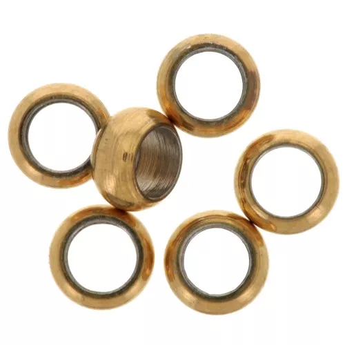 4mm 316 Stainless Steel Round crimp beads - Gold Tone x25