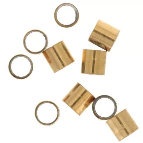 2x2mm 316 Stainless Steel Crimp Tubes - Gold Tone x25