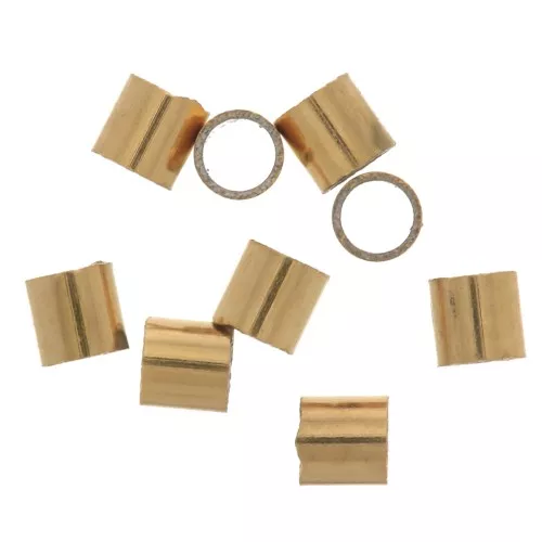 1.5x1.5mm 316 Stainless Steel Crimp Tubes - Gold Tone x25
