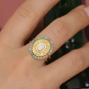 6x4mm Flat oval cabochon - palet - gemstone - Howlite x1