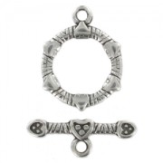 Toggle clasp 17mm Antique Silver Plating x1