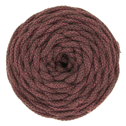 5mm Cotton Air Mix Macramé Cotton Cord Spool - Chocolate - Golden Pink x50m