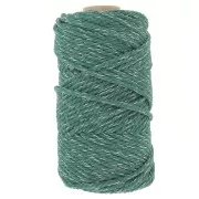 3mm Cotton cord spool for macramé - Mix Bottle Green - Silver x50m
