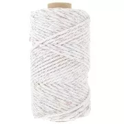 3mm Cotton cord spool for macramé - Mix White - Rose Gold x50m