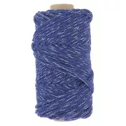 3mm Cotton cord spool for macramé - Mix Night Blue - Silver x50m