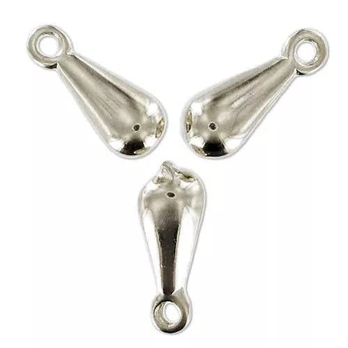 Charms drop 12mm   Rhodium Tone x10