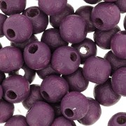 Wooden round beads 6mm Plum x25