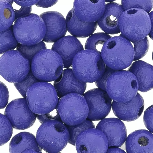 Wooden round beads 6mm Night Blue x25