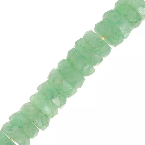 Heishi beads faceted rondelles - gemstone 6x2 mm - Aventurine x20