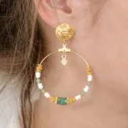 Heishi beads faceted rondelles - gemstone 6x2 mm - Aventurine x20