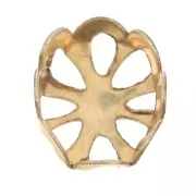 6x4mm Oval setting for flat back cabochon - Gold filled x1