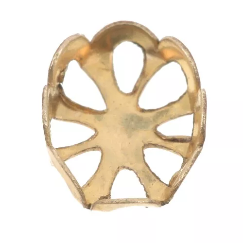 6x4mm Oval setting for flat back cabochon - Gold filled x1