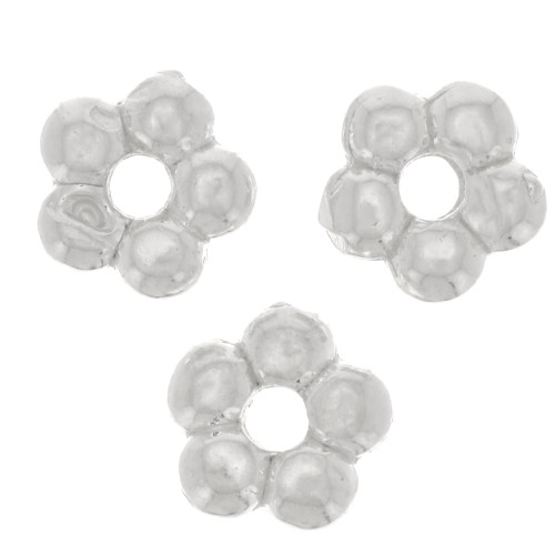 4.5mm 925 Sterling Silver spacer flower x4