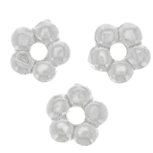 4.5mm 925 Sterling Silver spacer flower x4