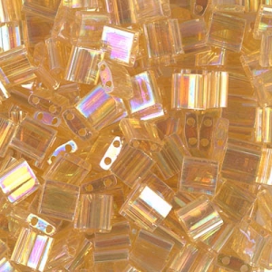 Miyuki Tila Beads 5x5x1.9 mm TL-0251 - Tr Lt Topaz AB x10g