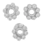 4mm 925 Sterling Silver spacer flower x4