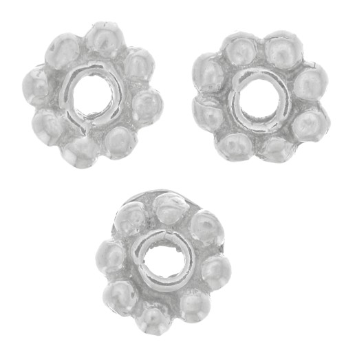 4mm 925 Sterling Silver spacer flower x4