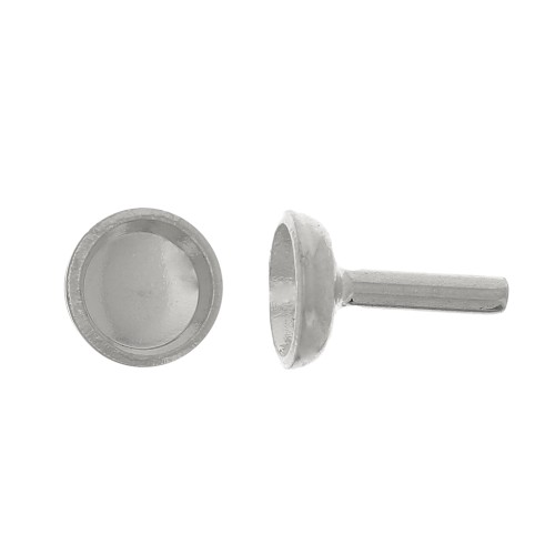 3mm cabochon holder rod - Silver Tone x1