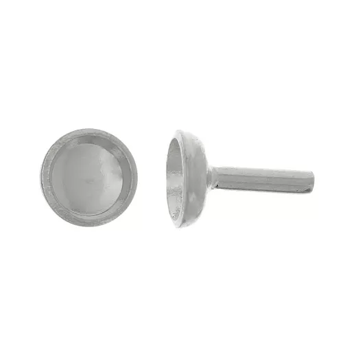 3mm cabochon holder rod - Silver Tone x1