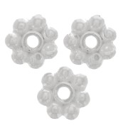 7mm 925 Sterling Silver spacer flower x1