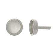 4mm cabochon holder rod - Silver Tone x1
