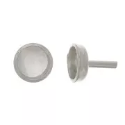4mm cabochon holder rod - Silver Tone x1